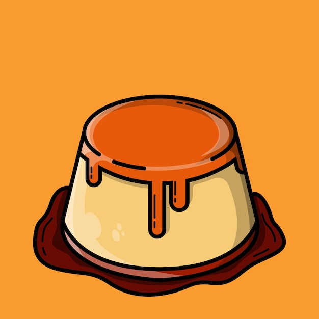 Delicious Plan Pudding Cute Plan pudding illustration Dessert vector