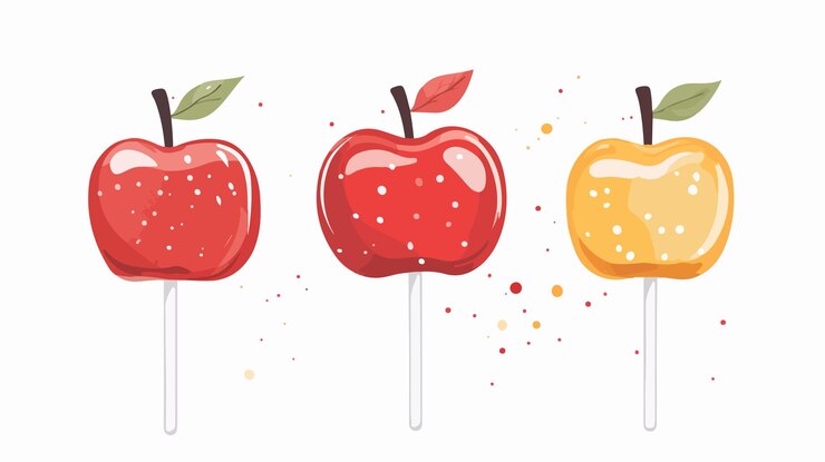 Vector delicious sweet candy apple vector illustration