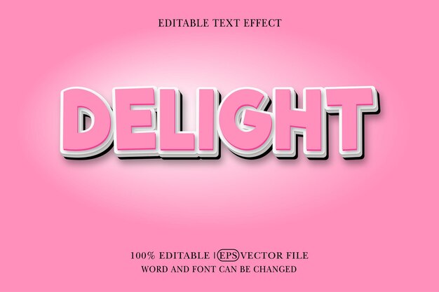 delight title background editable text effect 3d text template