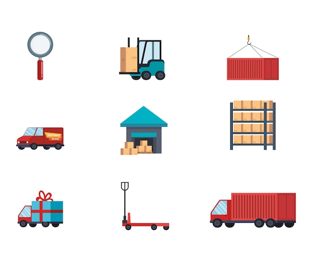 delivery service set icons