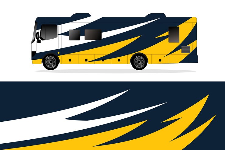 Vector delivery van car sticker vector design