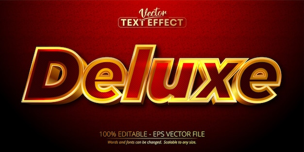 Deluxe text, shiny gold style editable text effect
