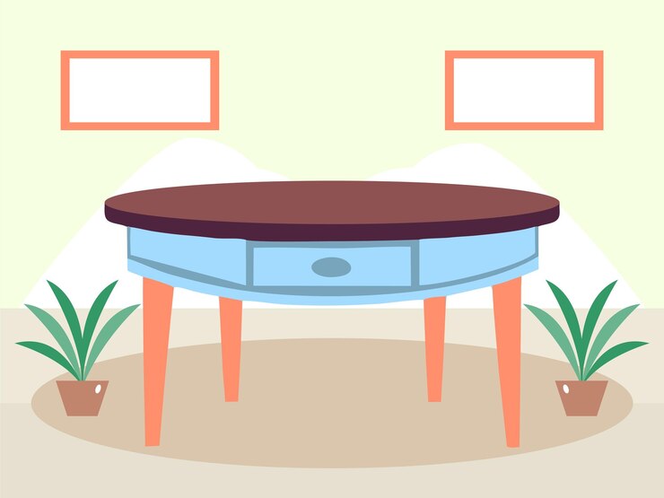 Vector demilune table concept illustration stylish and beautiful