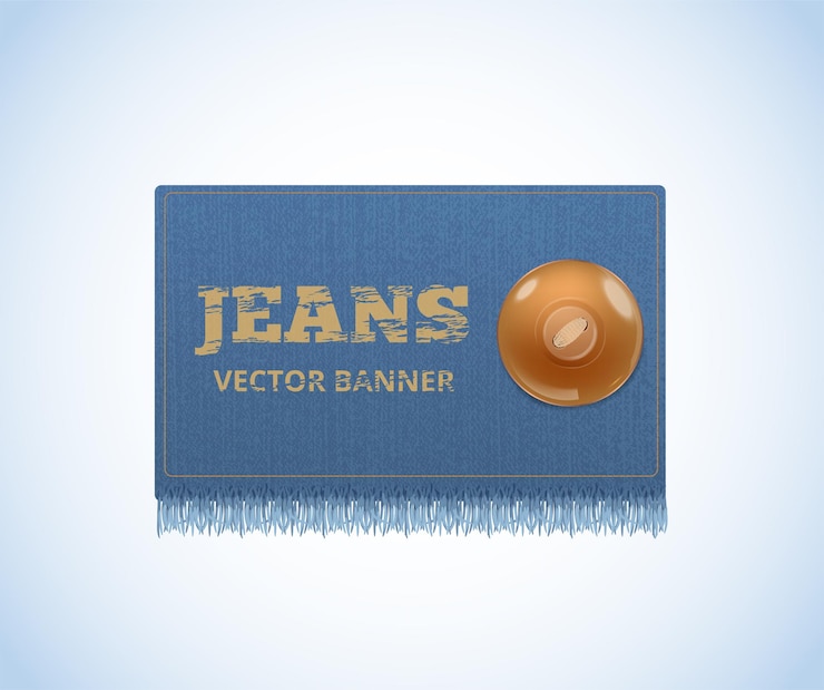 Vector denim texture. jeans realistic.