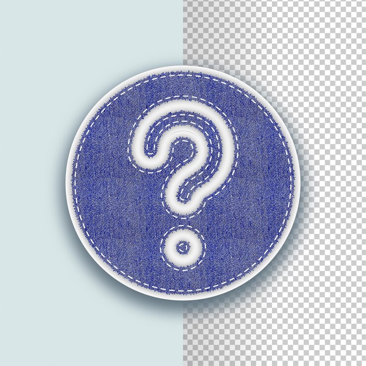 Vector denim texture question bubble icon with editable background