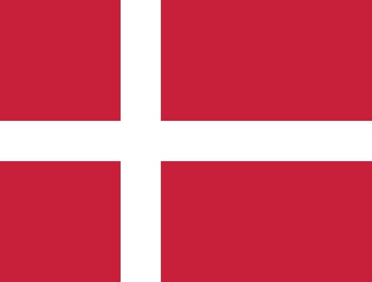 Vector denmark flag official colors and proportion digital vector illustration