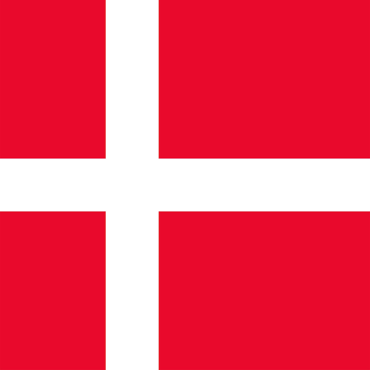 Vector denmark flag official colors vector illustration