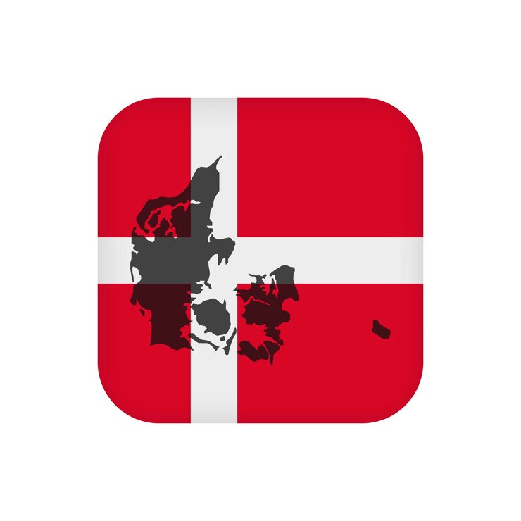 Vector denmark flag official colors vector illustration