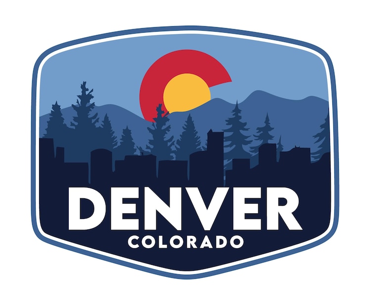 Vector denver colorado united states with beautiful views