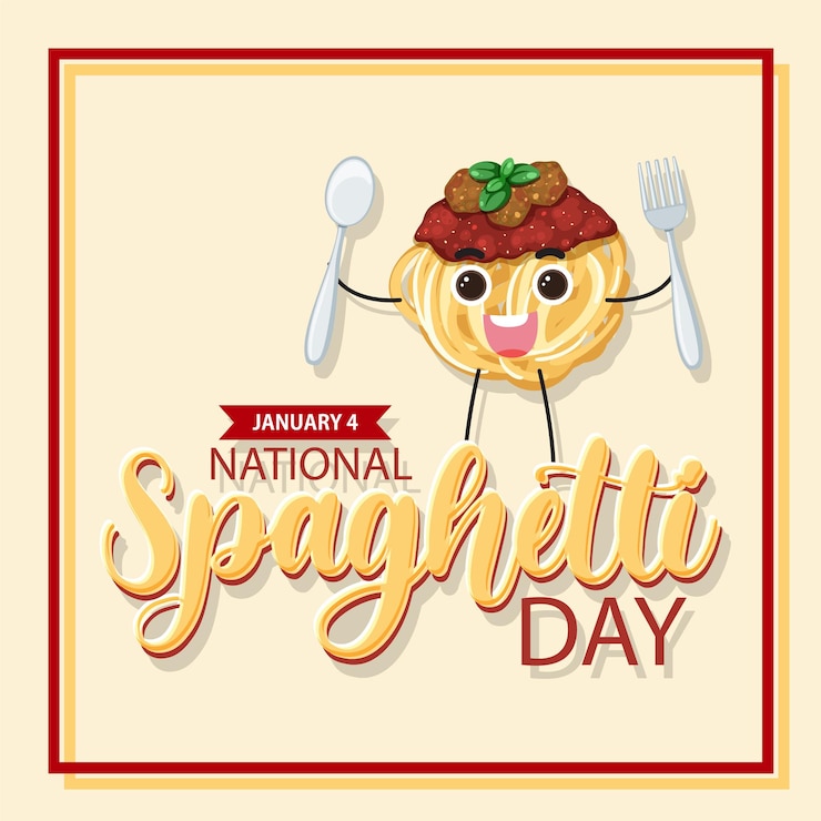Vector desain banner hari spageti nasional