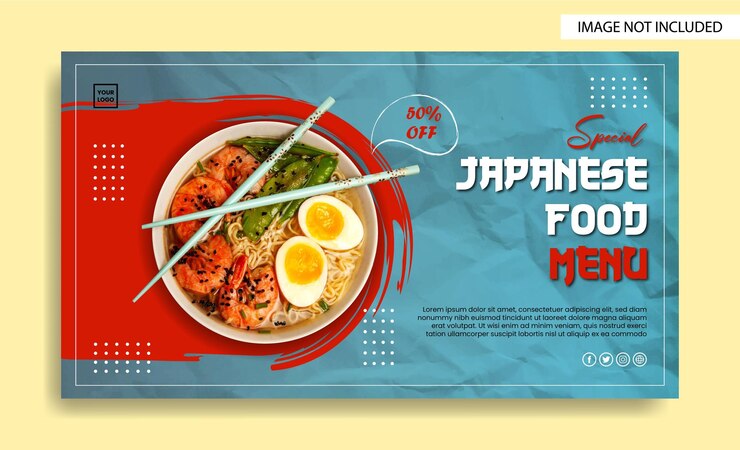 Desain banner makanan Jepang