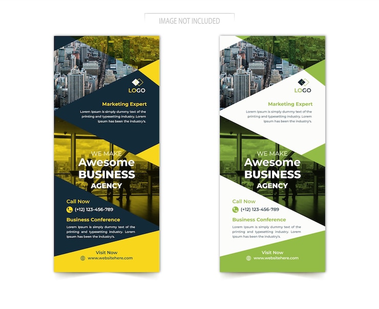 Vector desain banner roll-up standee bisnis korporat