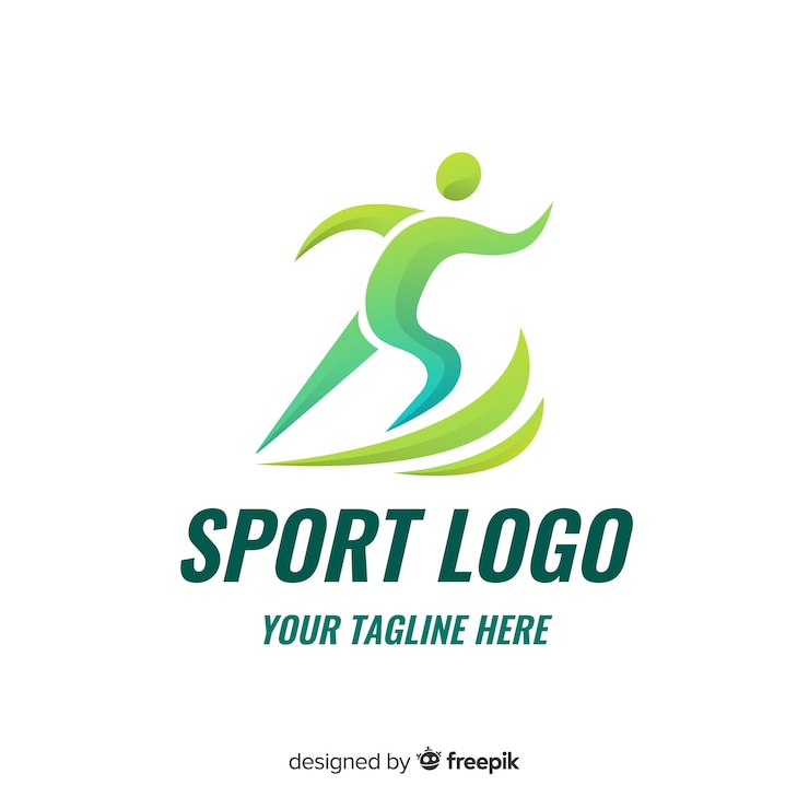 Vector desain datar logo olahraga siluet abstrak