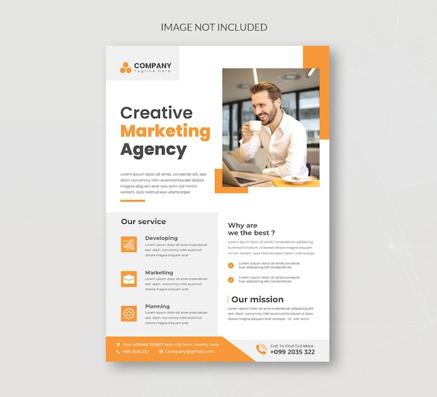 Desain flyer atau templat poster pemasaran digital Modern Korporat
