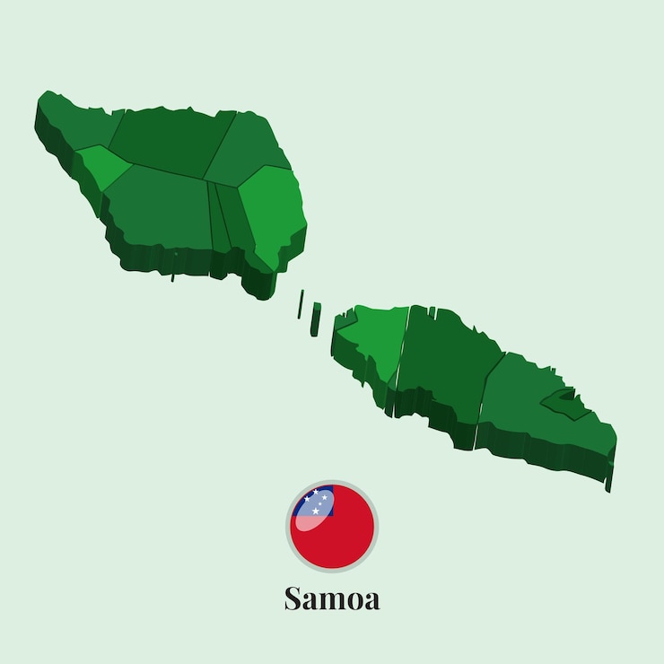 Vector desain foto stok vektor peta 3d samoa