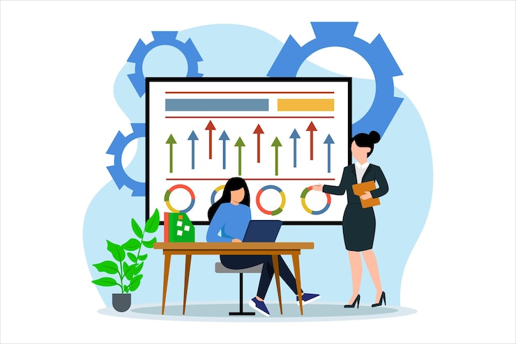 Vector desain ilustrasi datar strategi bisnis