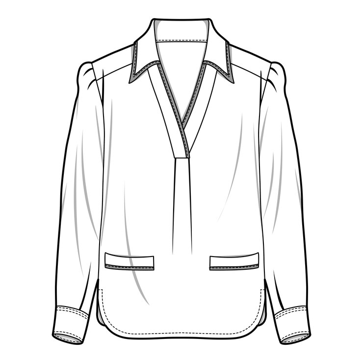 Vector desain ilustrasi sketsa datar desain pakaian modis
