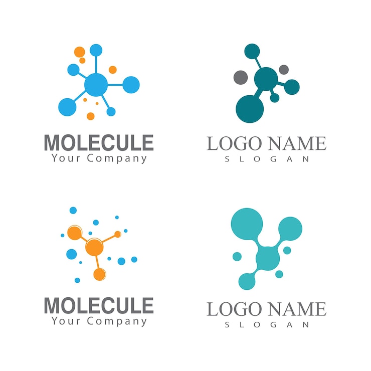 Vector desain ilustrasi vektor templat logo simbol molekul