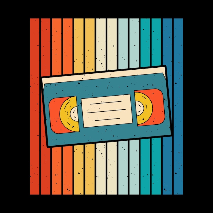 Vector desain kaos mixtape musik kaset retro vintage hip hop jadul lucu