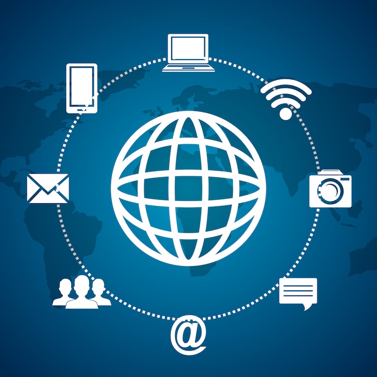 Vector desain komunikasi internet