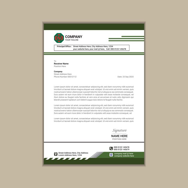 Desain Kop Surat Perusahaan yang Ramping dan Profesional: Pendekatan yang Bersih dan Sederhana
