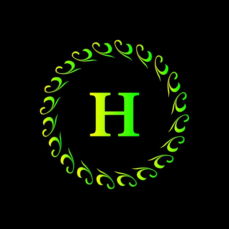 Desain logo 3D jenis huruf awal vektor hijau