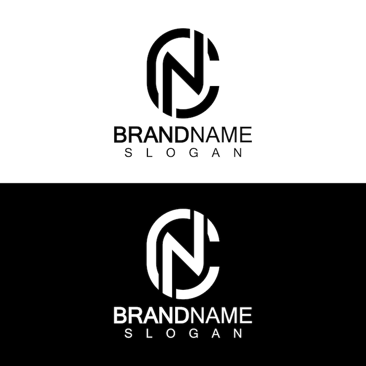 Vector desain logo bisnis huruf alfabet cn atau nc