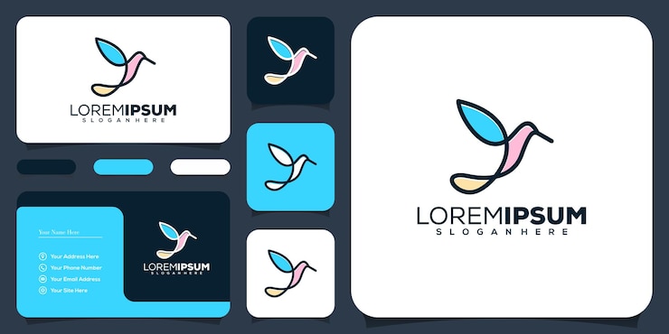Vector desain logo burung abstrak