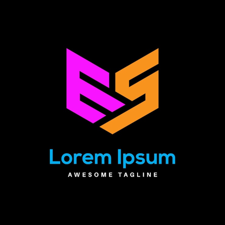 Vector desain logo huruf es ikon & ide desain logo gratis