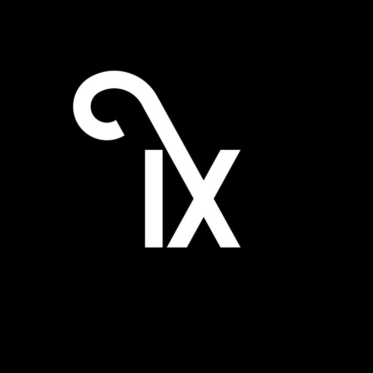 Vector desain logo huruf ix dengan latar belakang hitam konsep logo huruf inisial kreatif ix desain huruf ix desain huruf putih ix dengan latar belakang hitam logo i x i x