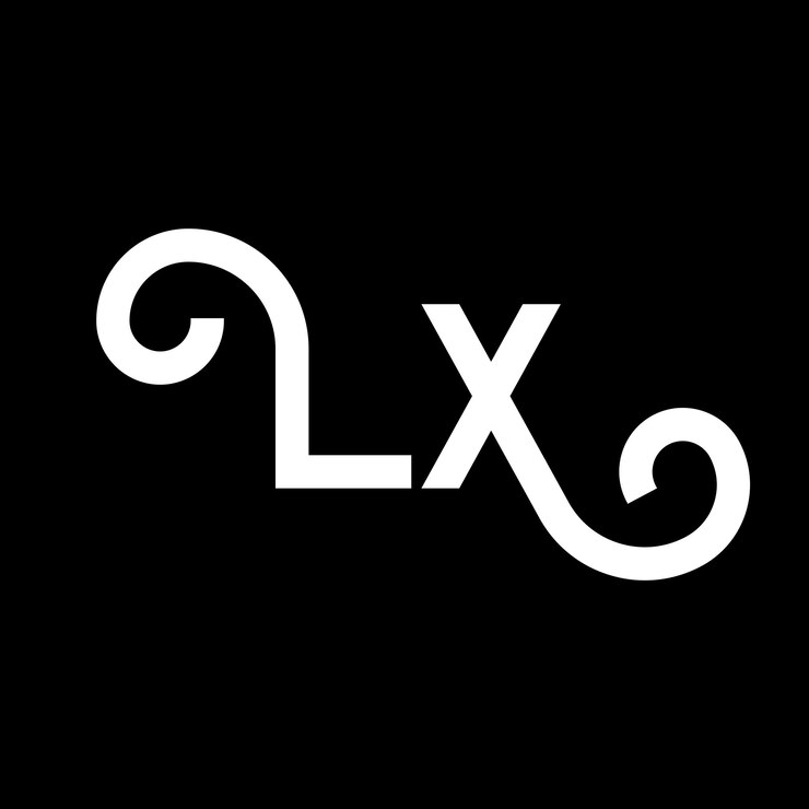 Vector desain logo huruf lx huruf awal ikon logo lx surat abstrak lx templat desain logo minimalis l x vektor desain huruf dengan logo lx warna hitam