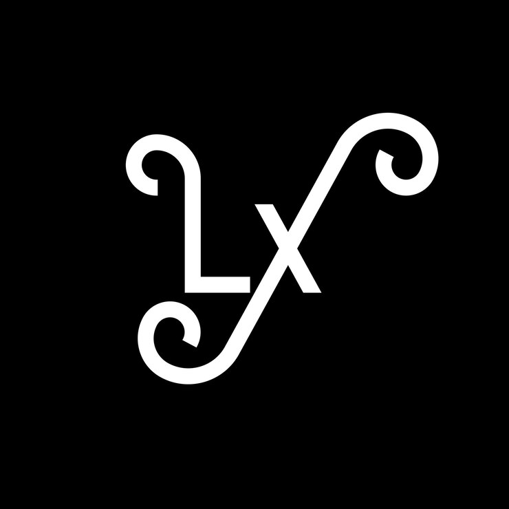 Vector desain logo huruf lx huruf awal ikon logo lx surat abstrak lx templat desain logo minimalis l x vektor desain huruf dengan logo lx warna hitam