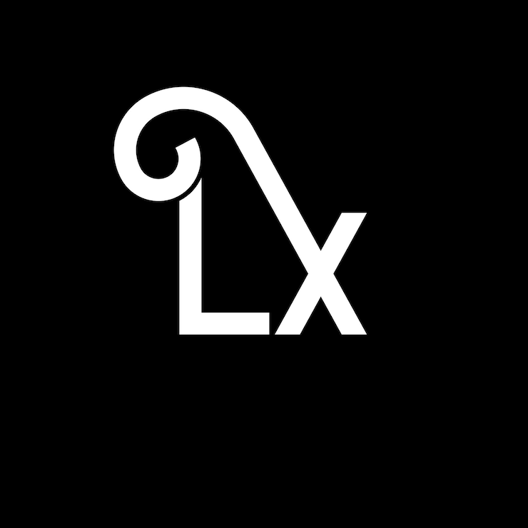 Vector desain logo huruf lx huruf awal ikon logo lx surat abstrak lx templat desain logo minimalis l x vektor desain huruf dengan logo lx warna hitam