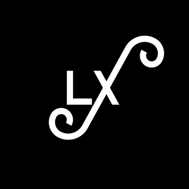 Vector desain logo huruf lx huruf awal ikon logo lx surat abstrak lx templat desain logo minimalis l x vektor desain huruf dengan logo lx warna hitam