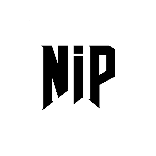 Desain logo huruf NIP untuk perusahaan teknologi, desain logo NIP kombinasi warna hitam dan putih, logo NIP, vektor NIP, desain NIP, ikon NIP, alfabet NIP, desain logo tipografi NIP