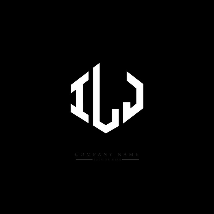 Vector desain logo huruf poligon dalam bentuk poligon dengan latar belakang hitam