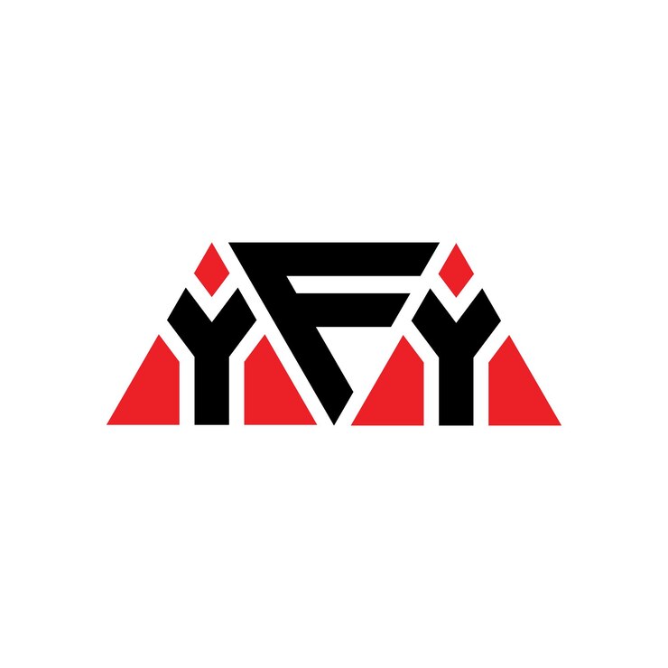 Vector desain logo huruf segitiga yfy dengan bentuk segitiga desain logo segitiga yfy monogram templat logo vektor segitiga yfy dengan warna merah logo segitiga yfy logo sederhana elegan dan mewah yfy