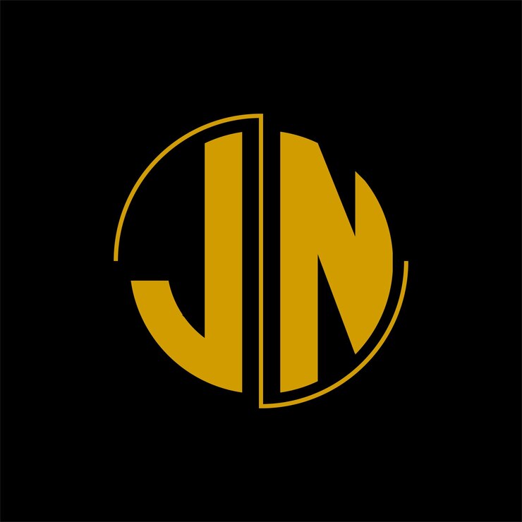 Vector desain logo lingkaran huruf 'jn'