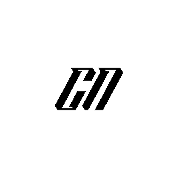 Desain logo monogram CN huruf teks nama simbol logotipe monokrom karakter alfabet logo sederhana