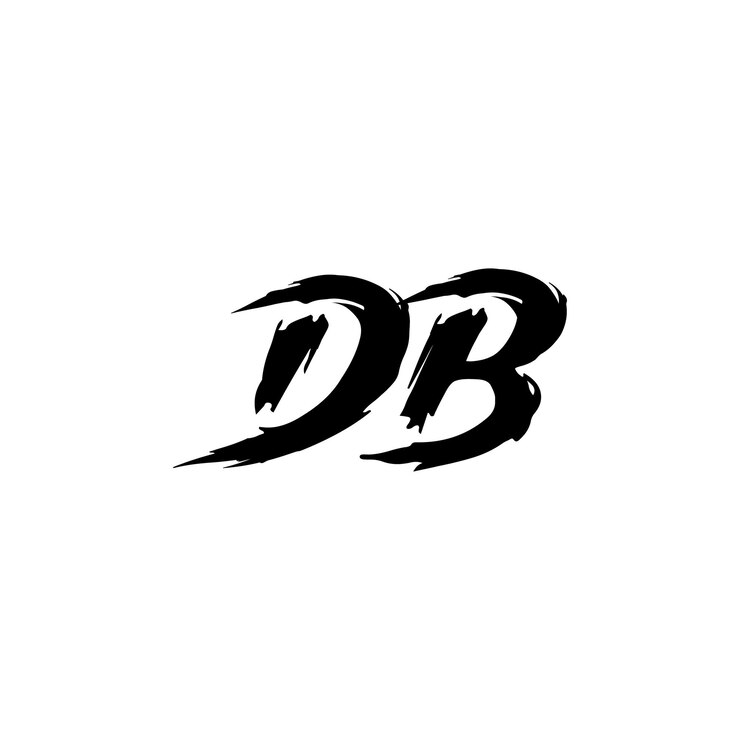 Vector desain logo monogram db teks huruf nama simbol logotipe monokrom karakter alfabet logo sederhana