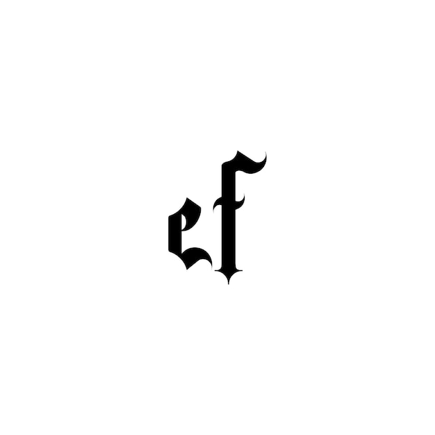 Desain logo monogram EF huruf teks nama simbol logotipe monokrom karakter alfabet logo sederhana