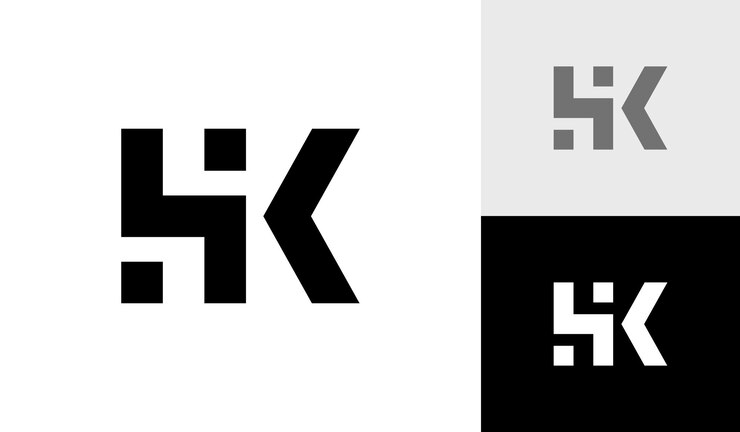 Vector desain logo monogram inisial huruf sk