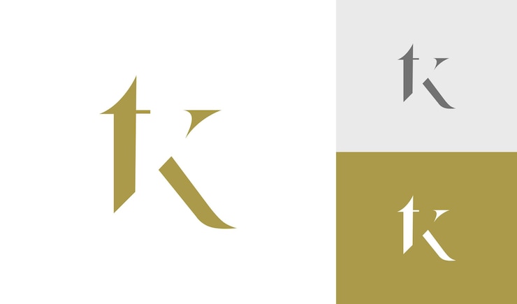Vector desain logo monogram inisial huruf tk