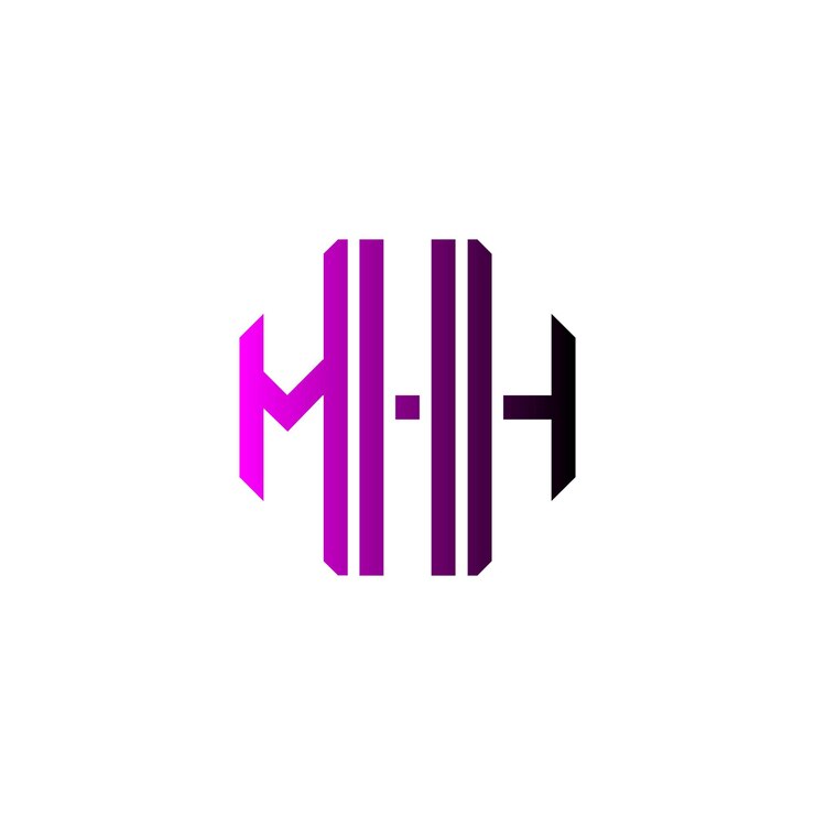 Desain logo monogram minimalis modern inisial kreatif dengan ruang negatif abadi