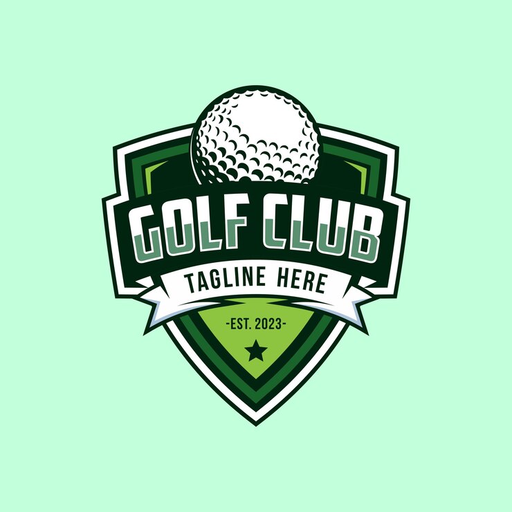 Desain logo templat golf profesional modern untuk klub golf