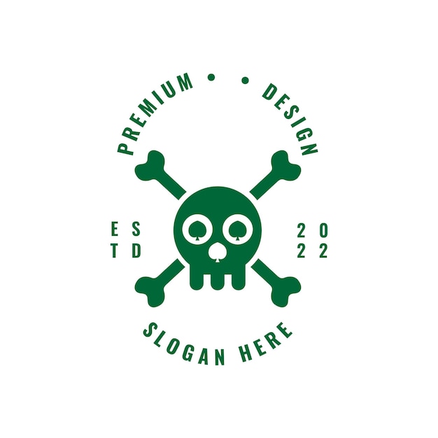 Desain logo tulang kepala tengkorak ilustrasi grafis vektor