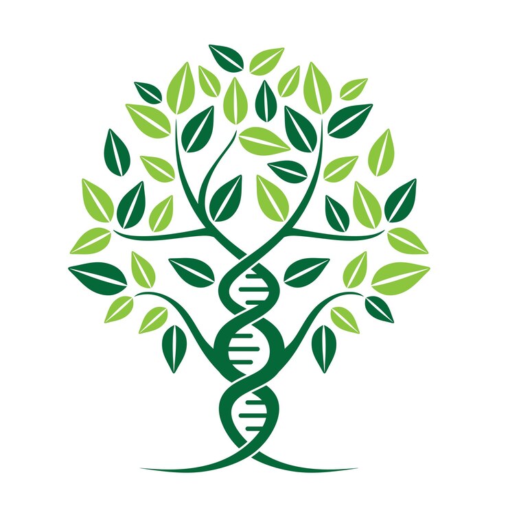 Vector desain logo vektor pohon dna. sempurna untuk bisnis, web, kesehatan medis.