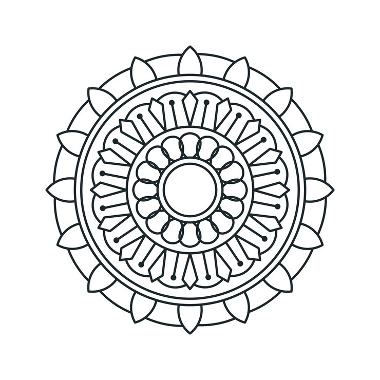 Vector desain mandala seni mandala yang mudah dan menenangkan untuk desain tato desain vektor mandala