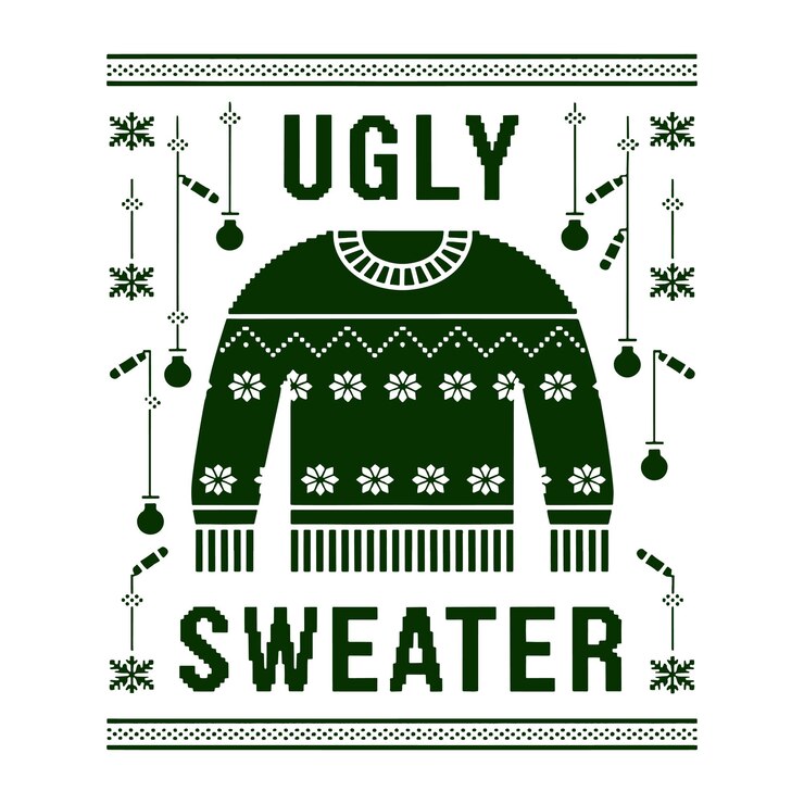 Vector desain mockup print rusa sweater jelek natal