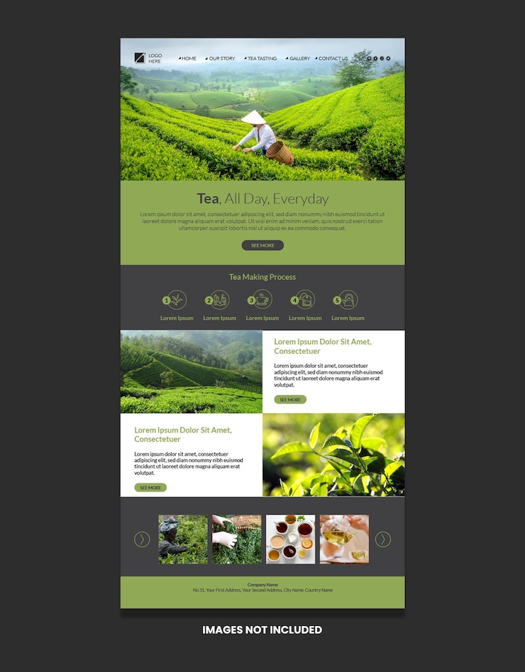 Vector desain nawala teh untuk templat email